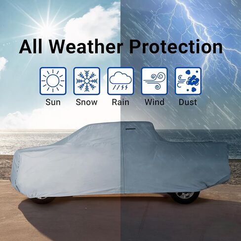 غطاء شاحنة ICArcover Premium لعام 2019-2023 دودج رام 3500 ميجا كابينة 6.4 قدم سرير عادي مقاوم للماء جميع حامي البرد من أشعة الشمس على الجليد. in Saudi Arabia