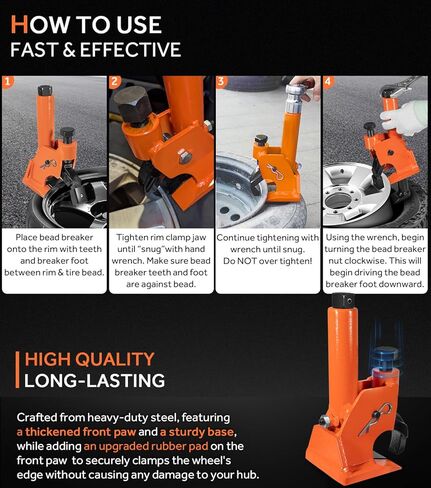 Yoursme Manual Tire Bead Breaker with Rubber Pad Protector – Protects Aluminum Alloy Hubs, Fits 38"-42" Tires for ATVs, UTVs, Tractors, Trucks, Cars & More | Heavy-Duty Tire Repair Tool in Saudi Arabia