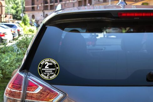 2-Pack USA Gun Permit 2nd Amendment Sticker Decal - 4 Inches - 2a Sticker for Car Truck SUV Van Window Bumper Wall Laptop Tablet Cup Tumbler and Any Smooth Surface in Saudi Arabia