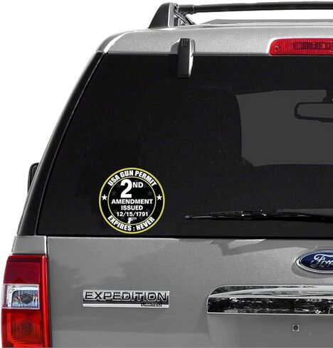 2-Pack USA Gun Permit 2nd Amendment Sticker Decal - 4 Inches - 2a Sticker for Car Truck SUV Van Window Bumper Wall Laptop Tablet Cup Tumbler and Any Smooth Surface in Saudi Arabia