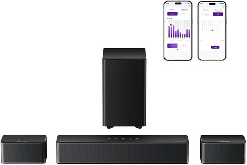 ULTIMEA 5.1 Sound Bar, 410W Dolby Atmos Surround Sound System for TV, 3D Sound Bars for Smart TV w/Subwoofer, Adjustable Surround & Bass, Home Audio w/APP Control, Poseidon D60(New 2025 Version) in Saudi Arabia