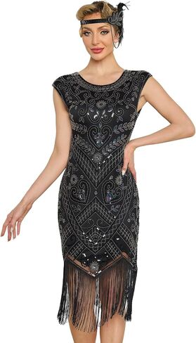 1920s Flapper Dresses for Women Great Gatsby Dress Roaring 20s Costumes Sequin Harlem Nights Dress in Saudi Arabia