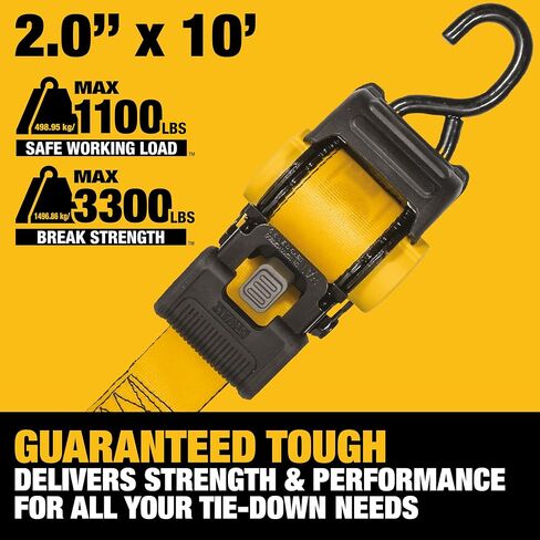 DEWALT DXBC9002 Black / Yellow 2 "x 10 'Auto Retractable Ratchet - 1،100 LB LOAD SAFE WORTH / 3،300 LB BROKE in Saudi Arabia