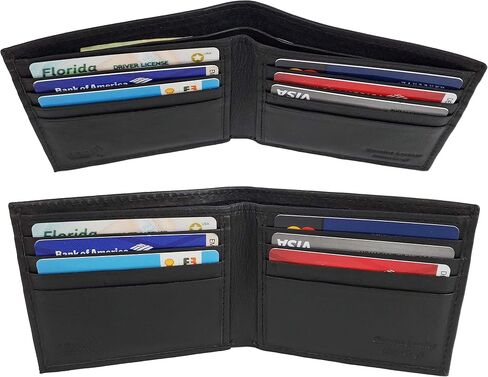 Corner Monogram Initial Engraved Personalized One Black Wallet Personalized Men's Bifold Leather RFID Blocking Wallet for Groomsman Best Man Wedding Party Gift in Saudi Arabia