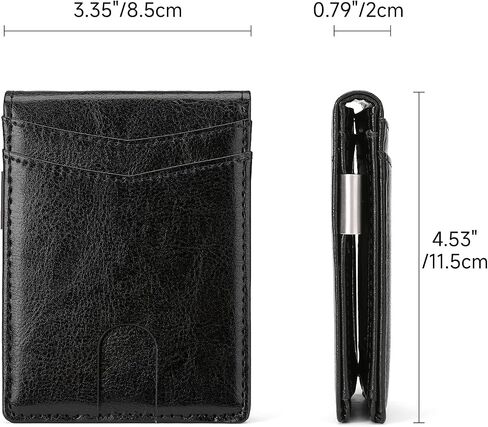 Slim Wallet for Men Bifold RFID Blocking Front Pockets Wallet Credit Card Holder Minimalist Leather Money Clip Mens Wallet with 12 card Slots in Kuwait