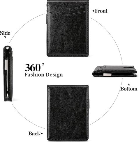 Slim Wallet for Men Bifold RFID Blocking Front Pockets Wallet Credit Card Holder Minimalist Leather Money Clip Mens Wallet with 12 card Slots in Kuwait