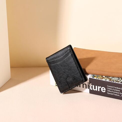 Slim Wallet for Men Bifold RFID Blocking Front Pockets Wallet Credit Card Holder Minimalist Leather Money Clip Mens Wallet with 12 card Slots in Kuwait