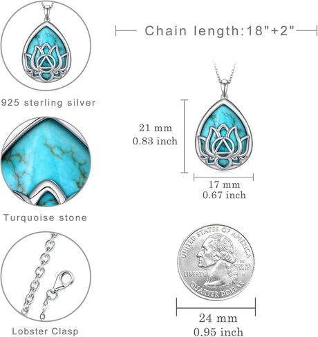 قلادة لوتس 925 الفضة الجنيه الفضية الأصلية الأصلية AA هدايا الرصانة الكحولية قلادة مجهولة معرضة الطبيعة الغربية الأحجار الكريهة الهدايا المجوهرات للنساء in Kuwait