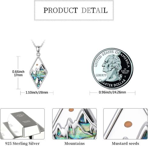 Mustard Seed/Sunset Necklace for Women 925 Sterling Silver Religious Faith Jewelry Gifts for Christian in Saudi Arabia