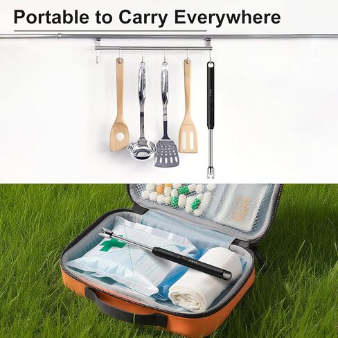 LcFun Electric Candle Lighters USB Rechargeable Lighter with LED Battery Display, 2 Pack Windproof Long Arc Lighter for Grill BBQ Camping Fireplace Stove (Double Black) in Kuwait