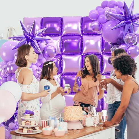 25pcs Black and Red Foil Square Balloon Backdrop Wall with 146pcs Black Red White Balloons Arch, Double Sided Balloon Tunnel with 3 Star Balloons for Racing Car Birthday New Year Party Decor in Kuwait