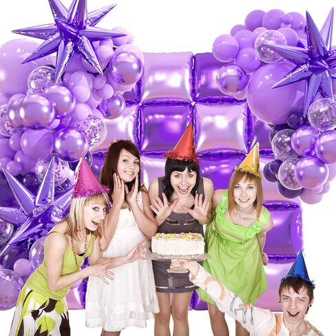 25pcs Black and Red Foil Square Balloon Backdrop Wall with 146pcs Black Red White Balloons Arch, Double Sided Balloon Tunnel with 3 Star Balloons for Racing Car Birthday New Year Party Decor in Kuwait