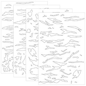 Marspark 4 Pcs Adhesive Sticker Camouflage Adhesive Spray Paint Sticky Gun Rifle Camo Stencils Camo Stickers for Spray Paint in Kuwait