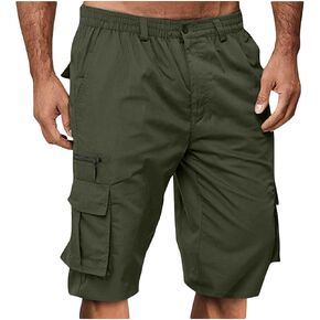 Men Cargo Shorts 2025 Elastic Waist Bermuda Short Pants Summer Casual Loose Multi Pockets Outdoor Jogger Short Cargos in Saudi Arabia