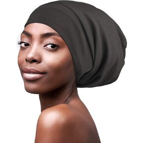 FocusCare Satin Lined Sleep Slouchy Cap Curly Girl Slap Headwear Gifts for Frizzy Hair Women in Kuwait