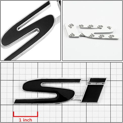 Auto Dynasty Metal Emblem Decal Logo Trim Badge Si (Black) in Saudi Arabia