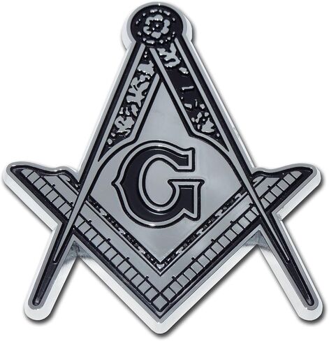 Elektroplate Masonic OEM Chrome Emblem للسيارات والشاحنات وجميع السيارات | ملاءمة عالمية في 2.9 "× 3.25" | مقاومة للطقس in Saudi Arabia