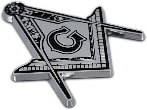 Elektroplate Masonic OEM Chrome Emblem للسيارات والشاحنات وجميع السيارات | ملاءمة عالمية في 2.9 "× 3.25" | مقاومة للطقس in Saudi Arabia