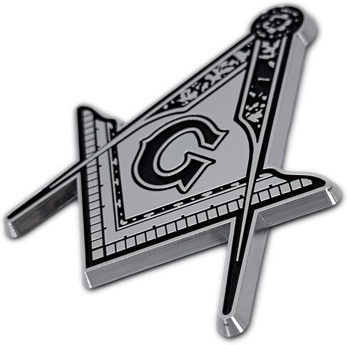 Elektroplate Masonic OEM Chrome Emblem للسيارات والشاحنات وجميع السيارات | ملاءمة عالمية في 2.9 "× 3.25" | مقاومة للطقس in Saudi Arabia