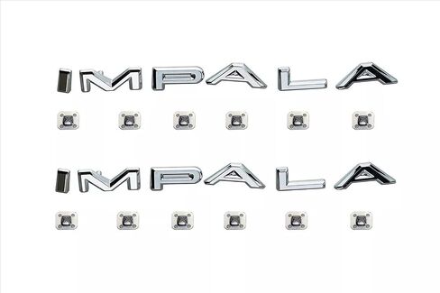 2Pcs 1964 64 Impala Quarter Panel Emblems Car Badge Letters Licensed Nameplate Replacement for Impala (Chrome) in Saudi Arabia