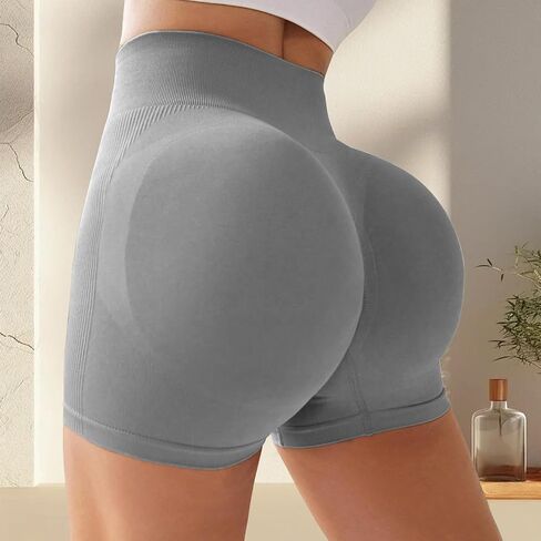 Workout Gym Shorts for Women High Waisted Seamless Scrunch Butt Biker Shorts for Sports in Saudi Arabia