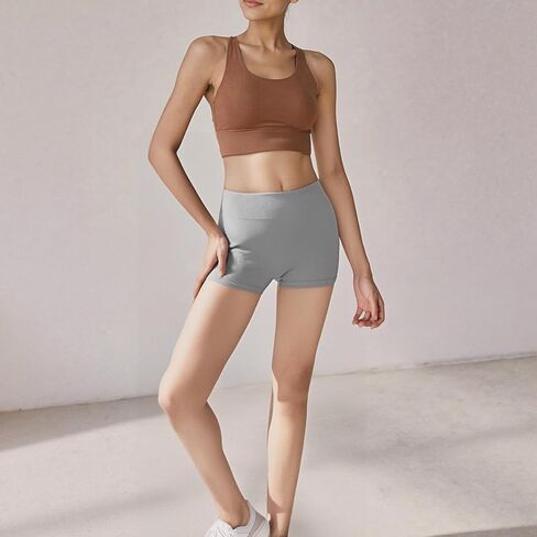 Workout Gym Shorts for Women High Waisted Seamless Scrunch Butt Biker Shorts for Sports in Saudi Arabia