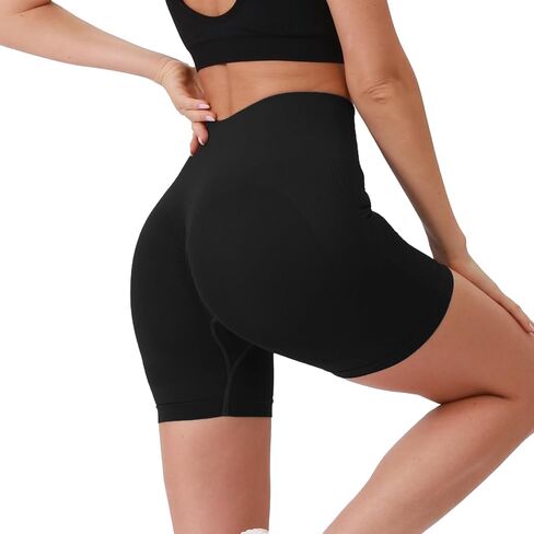 Workout Gym Shorts for Women High Waisted Seamless Scrunch Butt Biker Shorts for Sports in Saudi Arabia