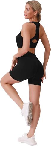Workout Gym Shorts for Women High Waisted Seamless Scrunch Butt Biker Shorts for Sports in Saudi Arabia