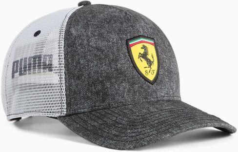 PUMA - Unisex Ferrari Race Desert Sun Trucker Cap, Color Black, Size: O/S in Saudi Arabia