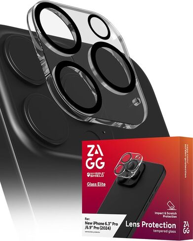 Zagg Glass Elite Protector Camera Camera Lens Protector for iPhone 16E-تقنية مضادة للوهج ، أقصى تأثير ومقاومة للخدش ، سطح خالٍ من اللطخة ، مواد معاد تدويرها in Kuwait