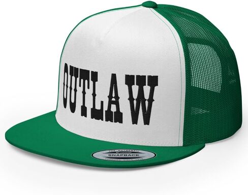 Western Outlaw Trucker Hat Flat Bill High Crown Adjustable Cowboy Rodeo Cap in Saudi Arabia