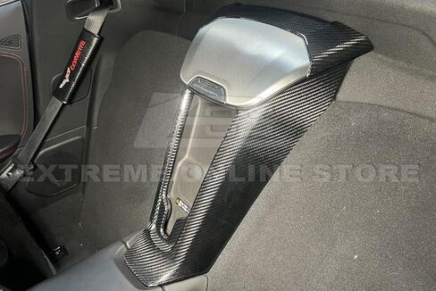 Replacement For 2020-Present Corvette C8 Convertible Models | GM Factory Style CARBON FIBER Interior Console Waterfall Upper Speaker Grille Cover & Wireless Charger in Kuwait