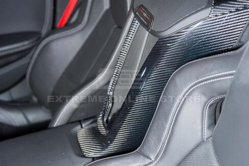 Replacement For 2020-Present Corvette C8 Convertible Models | GM Factory Style CARBON FIBER Interior Console Waterfall Upper Speaker Grille Cover & Wireless Charger in Kuwait