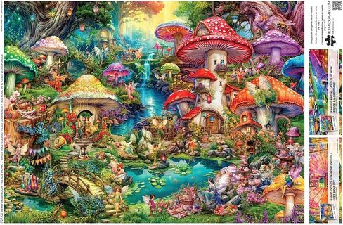 Buffalo Games - Aimee Stewart - Merry Mushroom Cottage - أحجية الصور المقطوعة 1000 قطعة للبالغين، ألغاز تحدي مثالية ليالي اللعب - حجم اللغز النهائي هو 26.75 × 19.75 in Saudi Arabia