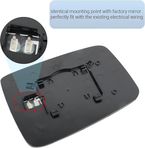 For Dodge Ram 1500/2500 Driver Side Heated Mirror Glass | 2009-2018 Truck Mirror Replacement | Convex Design + Built-In Heater | Easy Install in Saudi Arabia