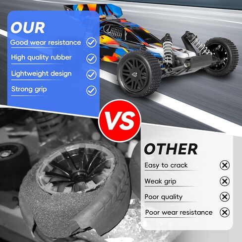 Preglued 12mm Hex Wheel Rims Rubber Tires with Foam Inserts OD 86mm/3.38" for Traxxas Bandit WLtoys 144001 Redcat 1/10 RC Off-Road Buggy Car, Set of 4 (Color C) in Kuwait