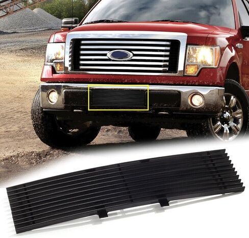 Lower Bumper Grill fits with 2009 2010 2011 2012 2013 2014 F150 Solid Aluminum Billet Grille (Black-Lower) in Kuwait