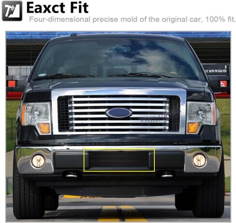 Lower Bumper Grill fits with 2009 2010 2011 2012 2013 2014 F150 Solid Aluminum Billet Grille (Black-Lower) in Kuwait