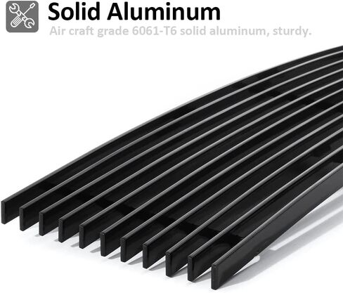 Lower Bumper Grill fits with 2009 2010 2011 2012 2013 2014 F150 Solid Aluminum Billet Grille (Black-Lower) in Kuwait