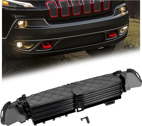 مجموعة مصراع مصبغة Kuafu متوافقة مع 2014-2018 Jeep Cherokee SUV بديل لـ 68164480AD 68246267AB CH1206101 أمامي السفلي المبرد المبرد الجوي الأسود in Saudi Arabia