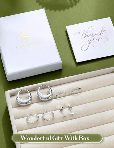 4Pairs Small Chunky Gold Hoop Earrings for Women - Gold Silver Hoop Earrings Stacks Non Tarnish 14K Gold Plated Flat Back Stud Huggie Hoop Earring Sets for Multiple Piercing Hypoallergenic in Saudi Arabia