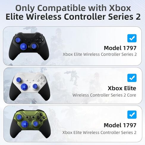 13 in 1 Metal Thumbsticks for Xbox One Elite Series 2, Elite Series 2 Core Controller Parts, TanReginal Gaming Accessory Replacement, Metal Mod 6 Swap Joysticks, 4 Paddles, 2 D-Pads, 1 Tool(Black) in Kuwait