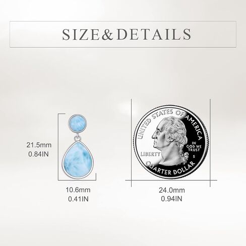 Larimar/Rose Quartz/Labradorite/Moonstone/Opal أقراط للنساء الفضة الفضية للدموع الأذنية هدية المجوهرات للنساء in Kuwait