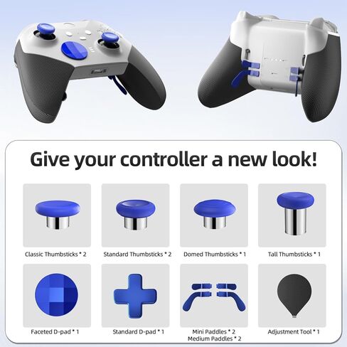 13 in 1 Metal Thumbsticks for Xbox One Elite Series 2, Elite Series 2 Core Controller Parts, TanReginal Gaming Accessory Replacement, Metal Mod 6 Swap Joysticks, 4 Paddles, 2 D-Pads, 1 Tool(Black) in Kuwait