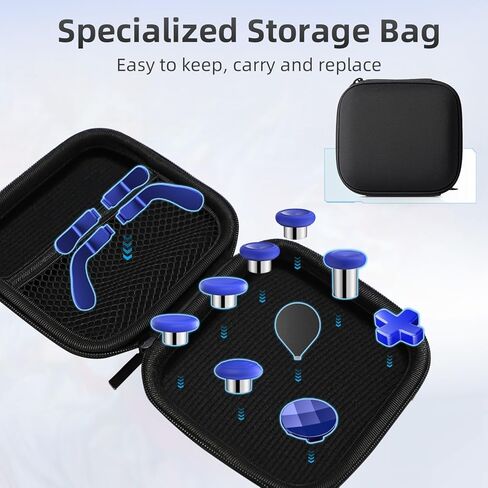 13 in 1 Metal Thumbsticks for Xbox One Elite Series 2, Elite Series 2 Core Controller Parts, TanReginal Gaming Accessory Replacement, Metal Mod 6 Swap Joysticks, 4 Paddles, 2 D-Pads, 1 Tool(Black) in Kuwait