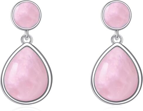 Larimar/Rose Quartz/Labradorite/Moonstone/Opal أقراط للنساء الفضة الفضية للدموع الأذنية هدية المجوهرات للنساء in Kuwait