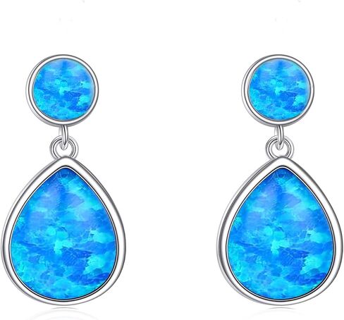 Larimar/Rose Quartz/Labradorite/Moonstone/Opal أقراط للنساء الفضة الفضية للدموع الأذنية هدية المجوهرات للنساء in Kuwait