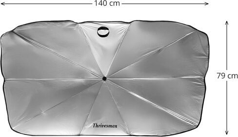 2025 Thrivesmen ™ Car Windshield Sunshade Smbrella - UV و Heat القابلة للطي - ظل النافذة الأمامية للسيارات ، سيارات الدفع الرباعي ، الشاحنات - سهلة التثبيت - 55 × 31 بوصة - متينة للغاية in Saudi Arabia