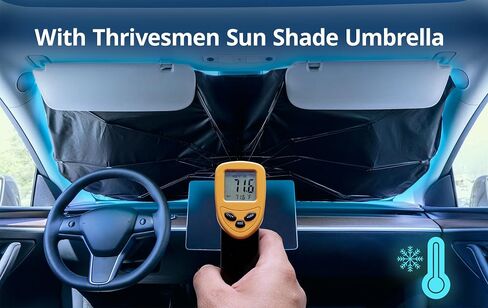 2025 Thrivesmen ™ Car Windshield Sunshade Smbrella - UV و Heat القابلة للطي - ظل النافذة الأمامية للسيارات ، سيارات الدفع الرباعي ، الشاحنات - سهلة التثبيت - 55 × 31 بوصة - متينة للغاية in Saudi Arabia