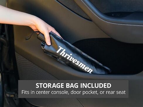 2025 Thrivesmen ™ Car Windshield Sunshade Smbrella - UV و Heat القابلة للطي - ظل النافذة الأمامية للسيارات ، سيارات الدفع الرباعي ، الشاحنات - سهلة التثبيت - 55 × 31 بوصة - متينة للغاية in Saudi Arabia